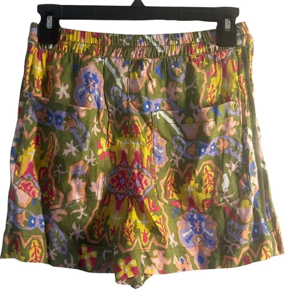 Zara colorful geometric pattern shorts XS elastic waist